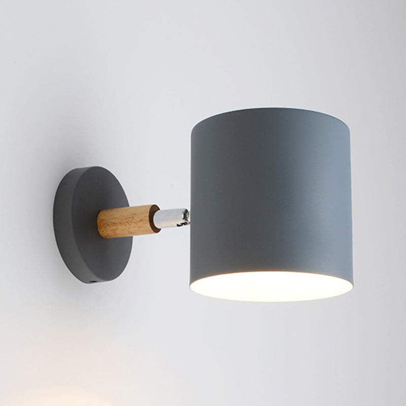 Half Cylinder Shape Metal Wall Light Fixture Modern Style Wall Lamp for Bedroom