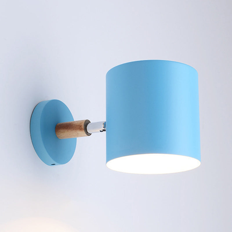 Half Cylinder Shape Metal Wall Light Fixture Modern Style Wall Lamp for Bedroom