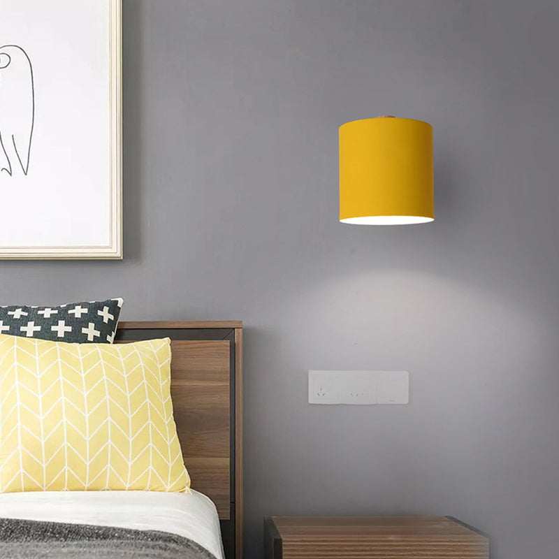 Half Cylinder Shape Metal Wall Light Fixture Modern Style Wall Lamp for Bedroom