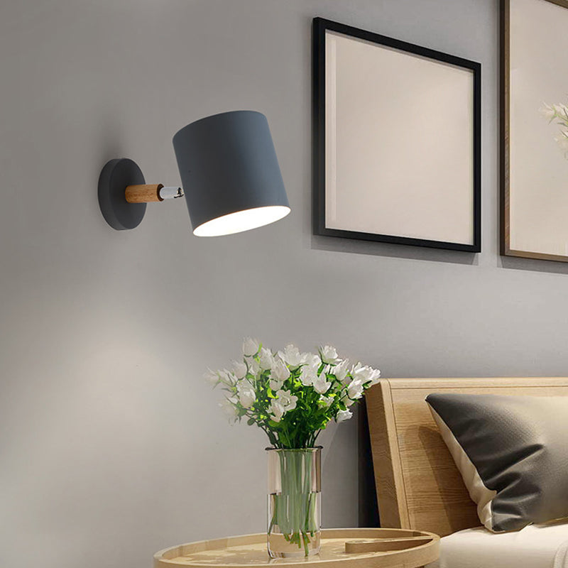 Half Cylinder Shape Metal Wall Light Fixture Modern Style Wall Lamp for Bedroom