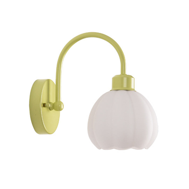 Glass Bowl Shape Sconce Light Modern-Style 1 Light Wall Light Fixtures in Green