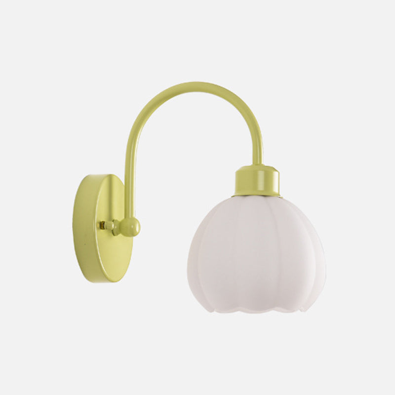 Glass Bowl Shape Sconce Light Modern-Style 1 Light Wall Light Fixtures in Green