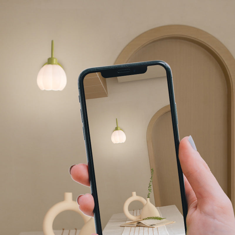 Glass Bowl Shape Sconce Light Modern-Style 1 Light Wall Light Fixtures in Green