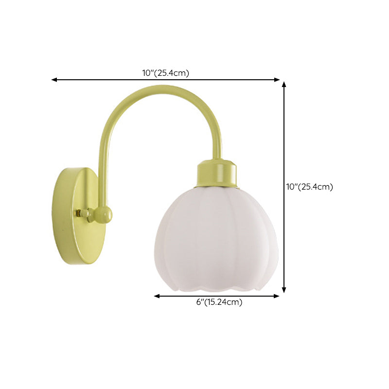 Glass Bowl Shape Sconce Light Modern-Style 1 Light Wall Light Fixtures in Green