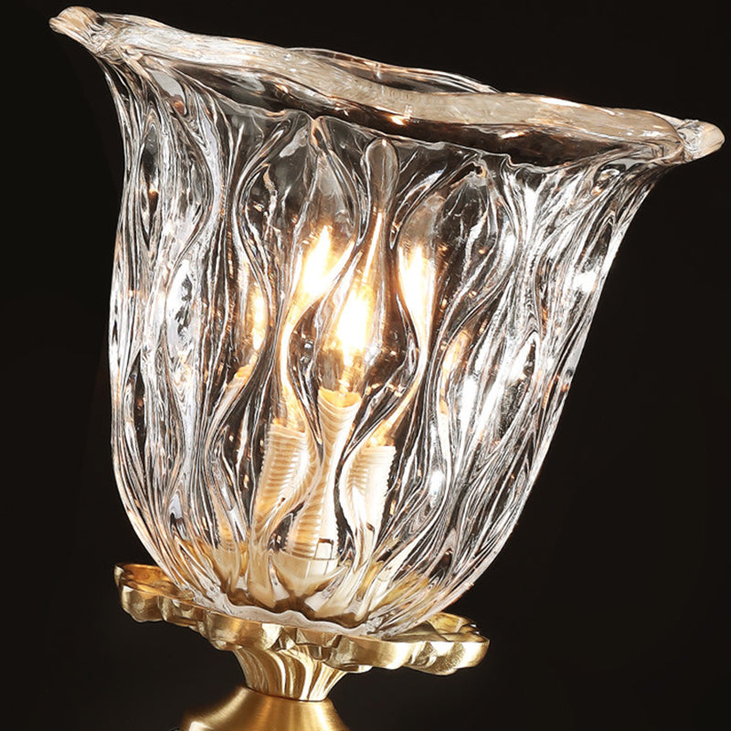 Glass Bell Shape Sconce Light Modern-Style 1/2 Light Wall Light Fixtures in Brass