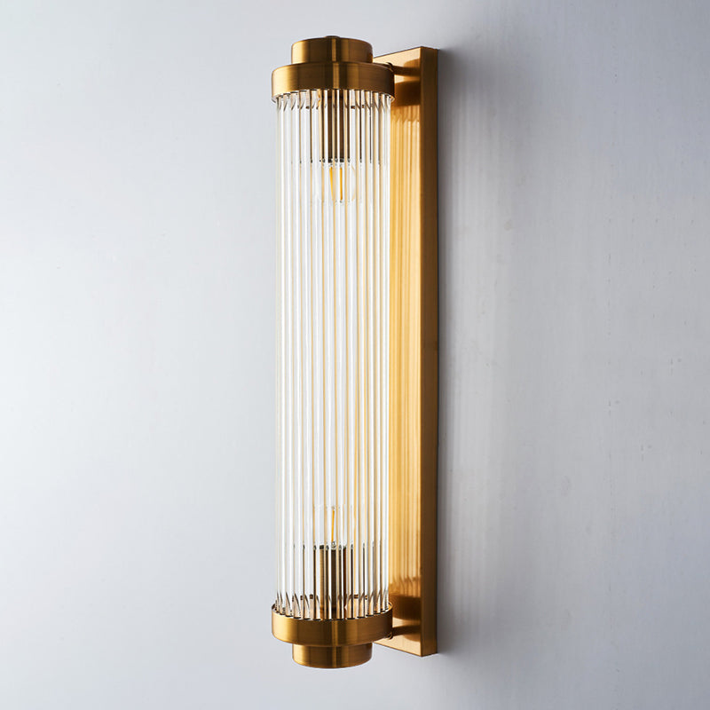 Glass Geometric Shape Sconce Light Modern-Style 2 Lights Wall Light Fixtures in Gold