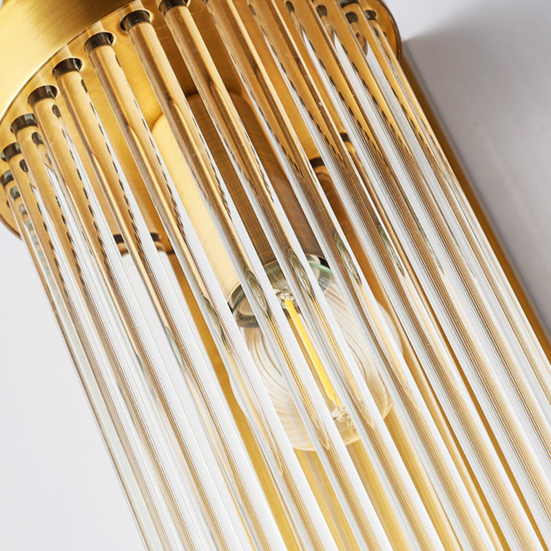 Glass Geometric Shape Sconce Light Modern-Style 2 Lights Wall Light Fixtures in Gold