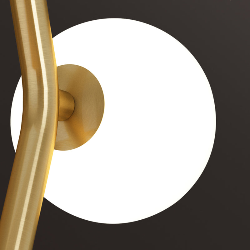 Glass Ball Shape Sconce Light Modern-Style 2 Lights Wall Light Fixtures in Gold