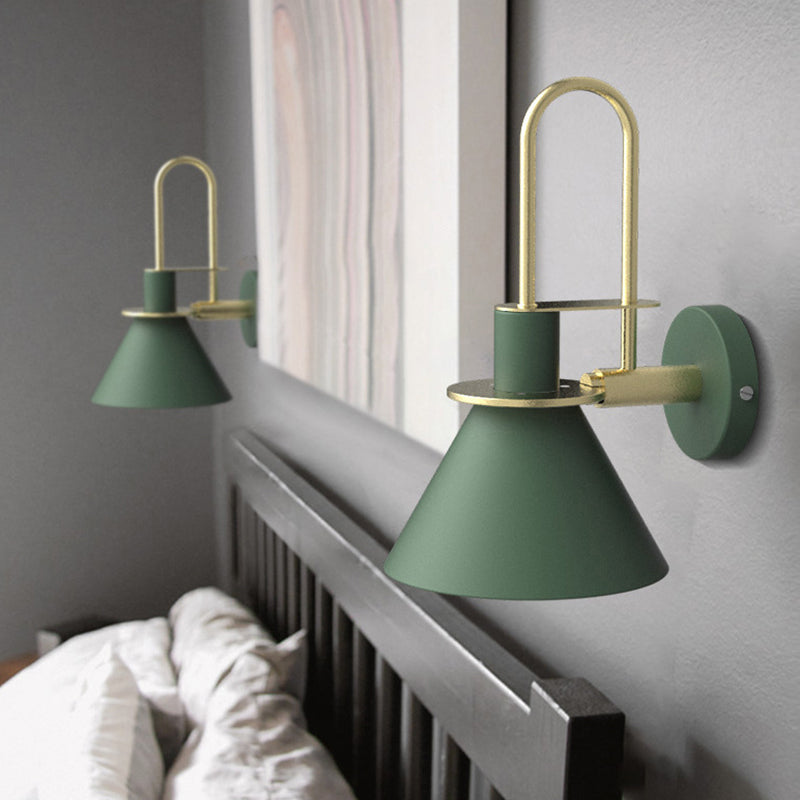 Metal Cone Shape Sconce Light Modern-Style 1 Light Wall Light Fixtures