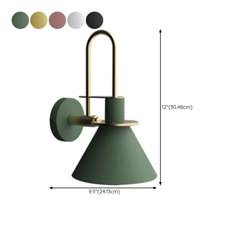 Metal Cone Shape Sconce Light Modern-Style 1 Light Wall Light Fixtures
