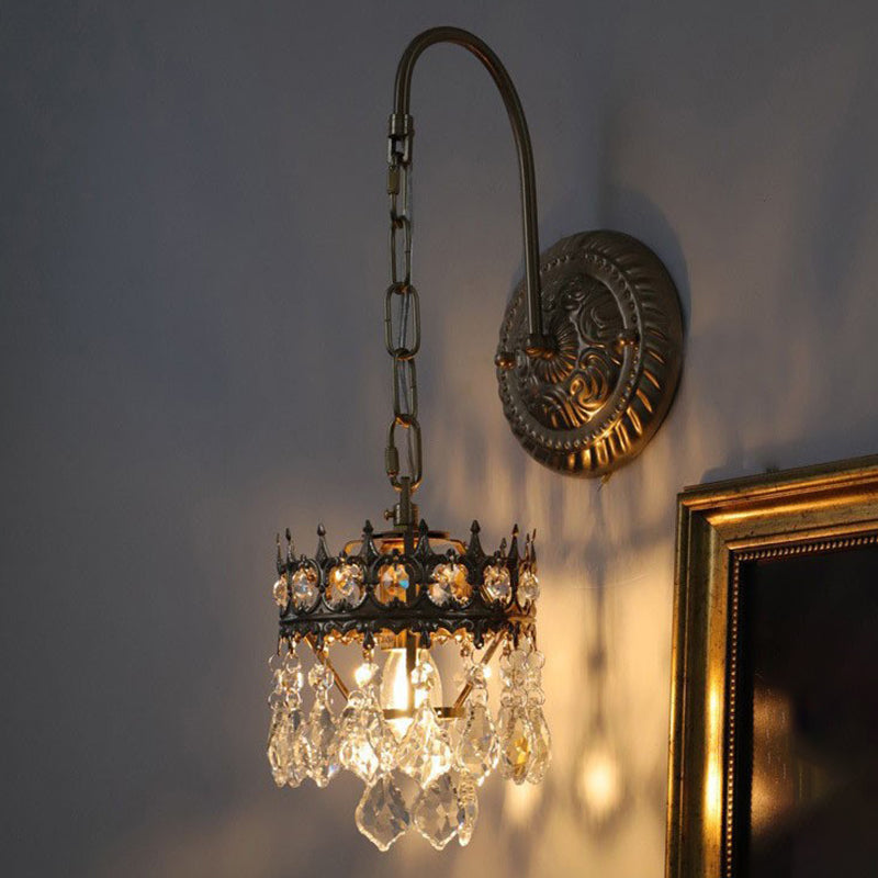 Crystal Unique Shape Sconce Light Modern-Style 1 Light Wall Light Fixtures
