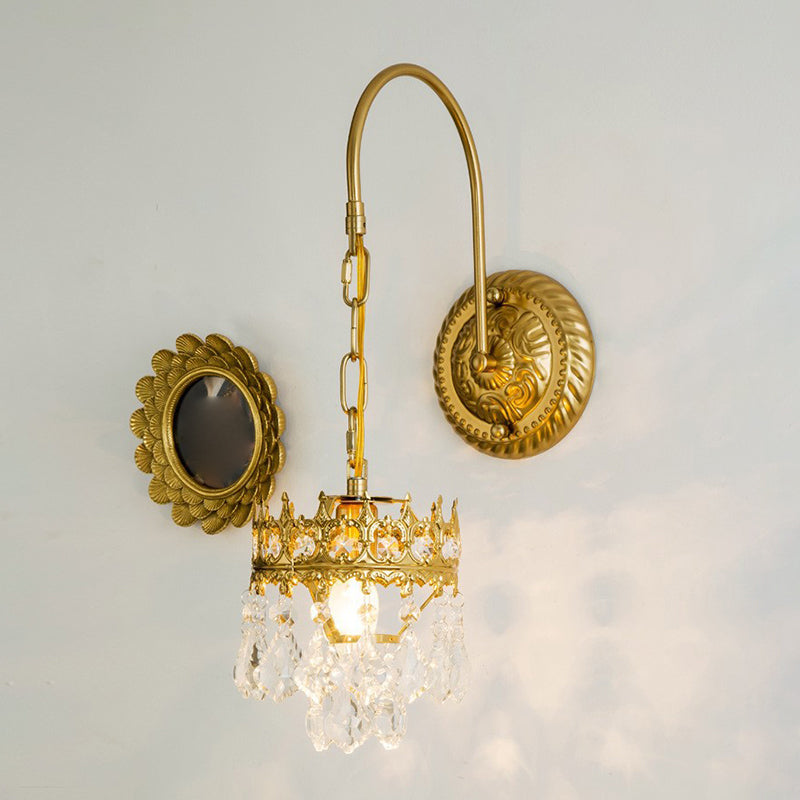 Crystal Unique Shape Sconce Light Modern-Style 1 Light Wall Light Fixtures