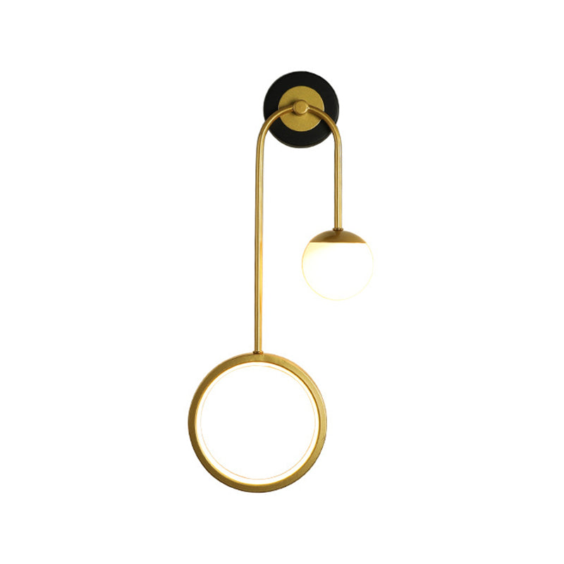 Modern Unique Shape Wall Mount Light Fixture 2 Light Wall Light Sconce in Gold