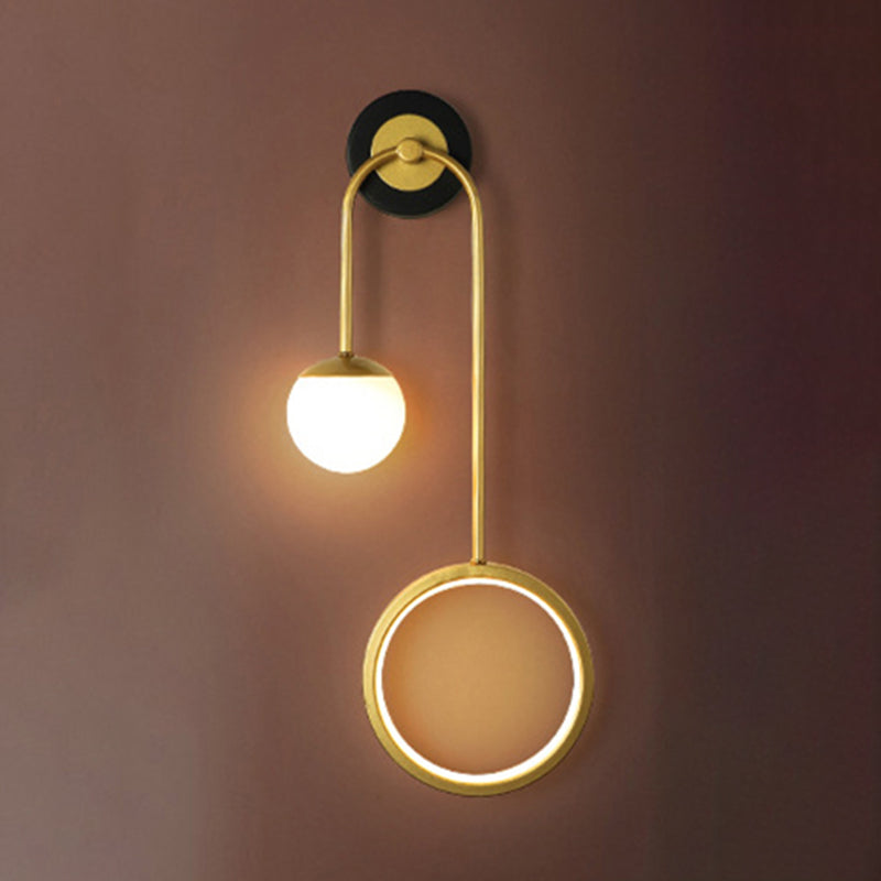 Modern Unique Shape Wall Mount Light Fixture 2 Light Wall Light Sconce in Gold