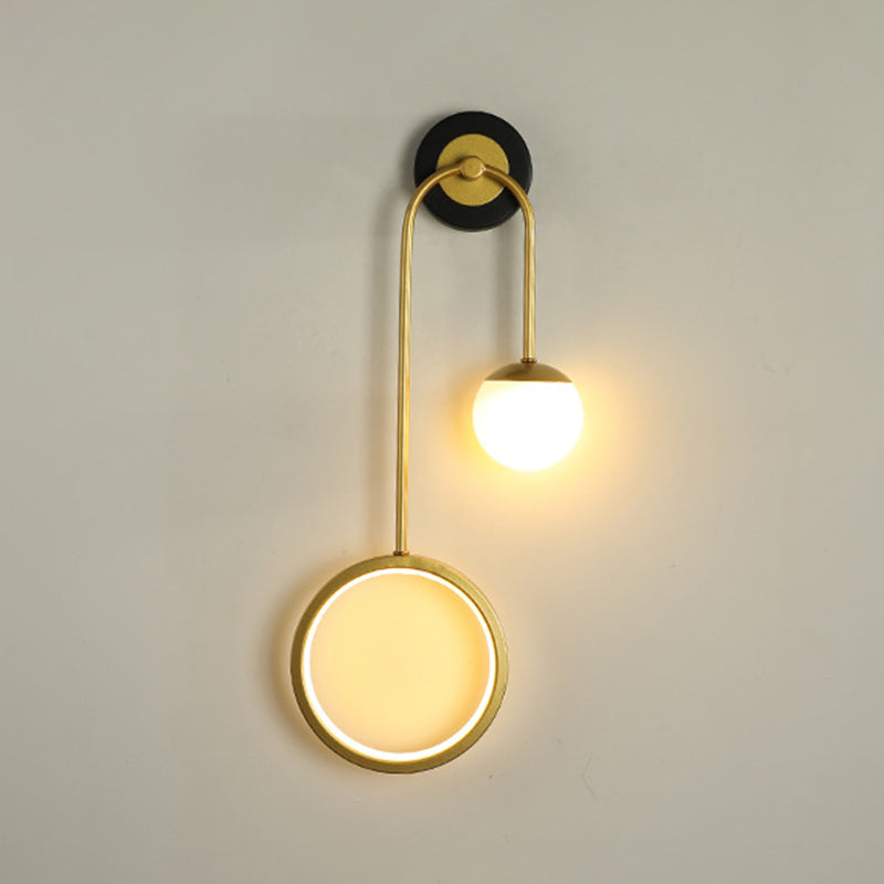 Modern Unique Shape Wall Mount Light Fixture 2 Light Wall Light Sconce in Gold