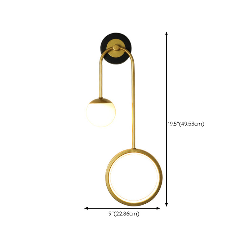 Modern Unique Shape Wall Mount Light Fixture 2 Light Wall Light Sconce in Gold
