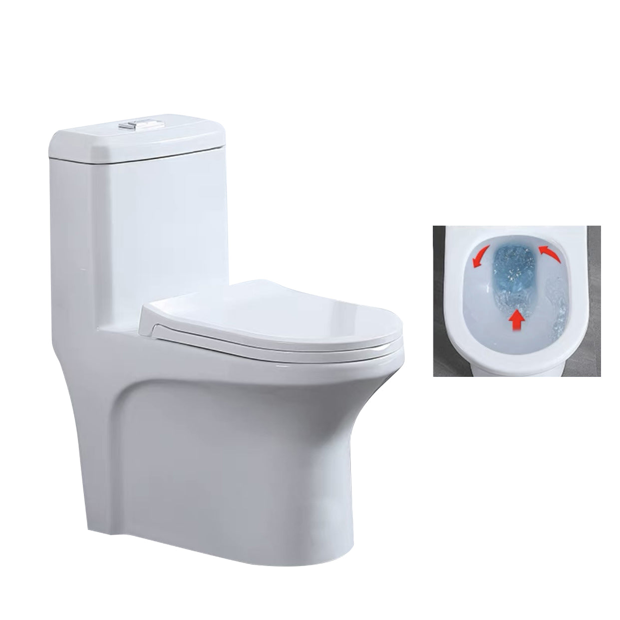 One-Piece Toilet Flush Toilet Floor Mounted UF Siphon Jet Toilet Bowl