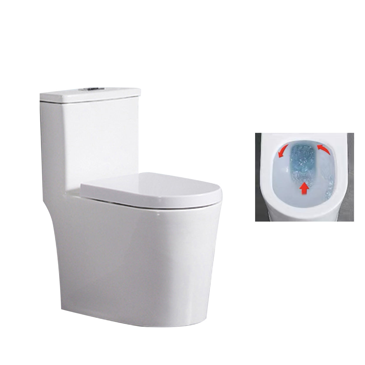 One-Piece Toilet Flush Toilet Floor Mounted UF Siphon Jet Toilet Bowl