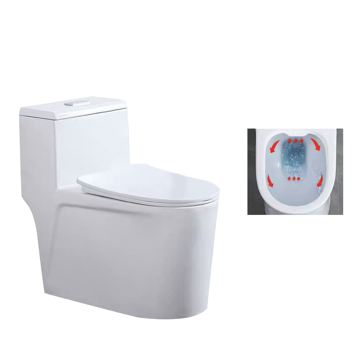 One-Piece Toilet Flush Toilet Floor Mounted UF Siphon Jet Toilet Bowl