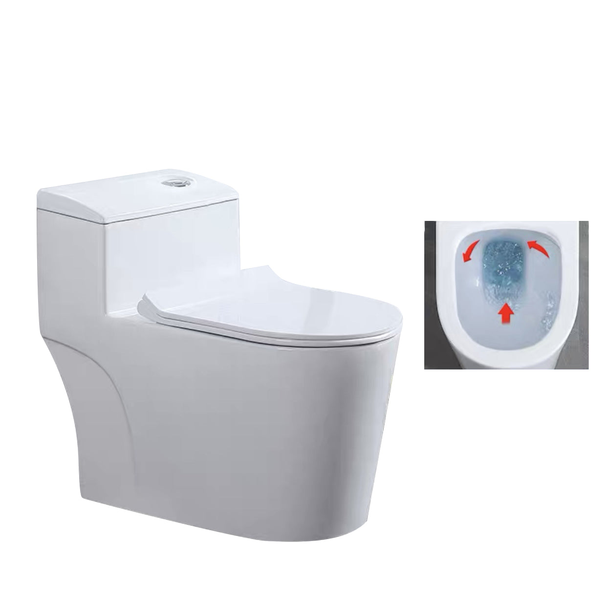 One-Piece Toilet Flush Toilet Floor Mounted UF Siphon Jet Toilet Bowl