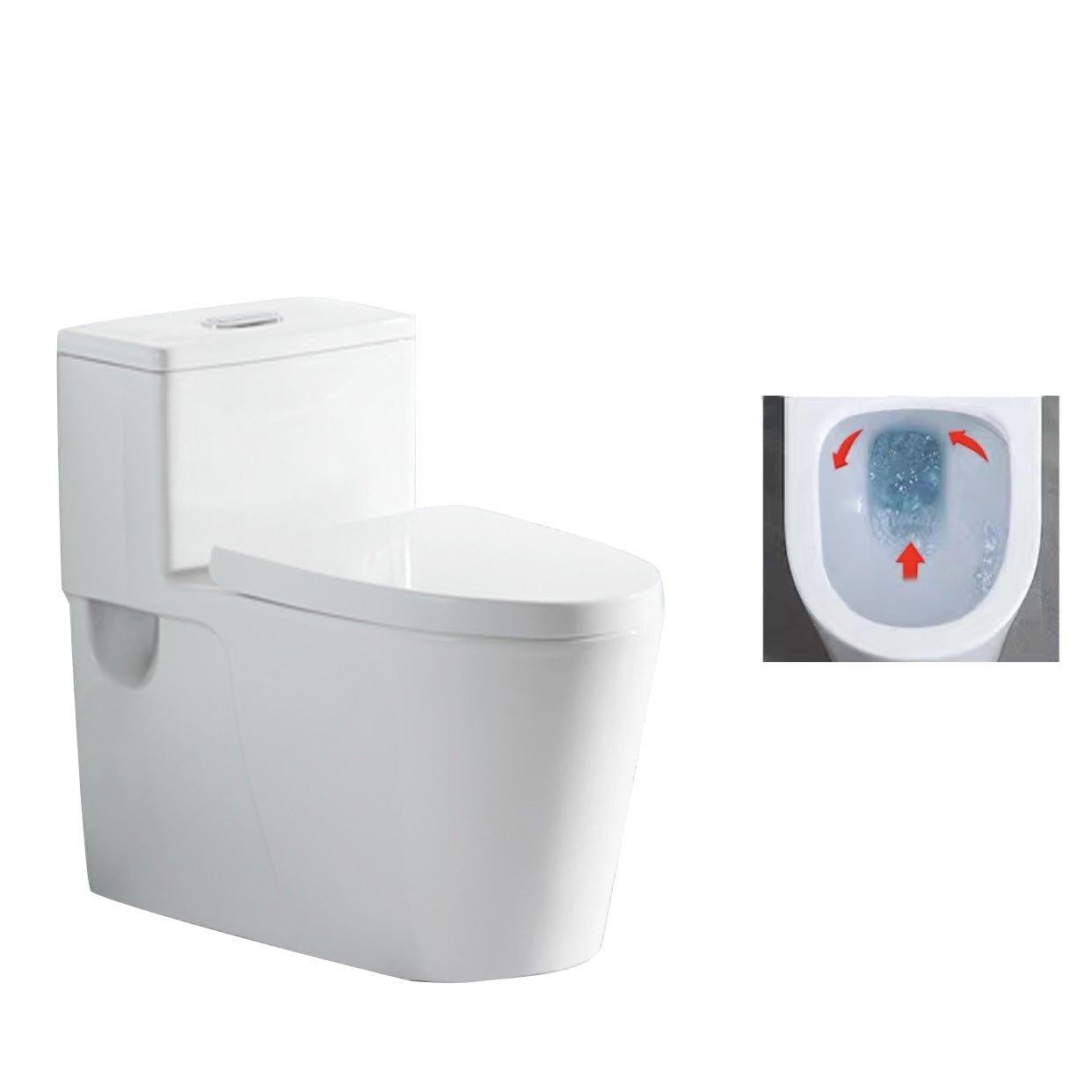 One-Piece Toilet Flush Toilet Floor Mounted UF Siphon Jet Toilet Bowl