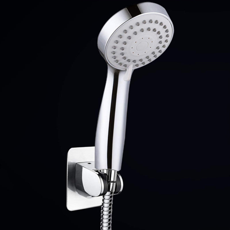 Silver Dual Shower Head with Hose Modern Style Wall-Mount Showerhead