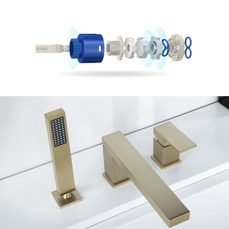 Deck Mounted Bathroom Faucet Modern Style Metal Bathroom Faucet