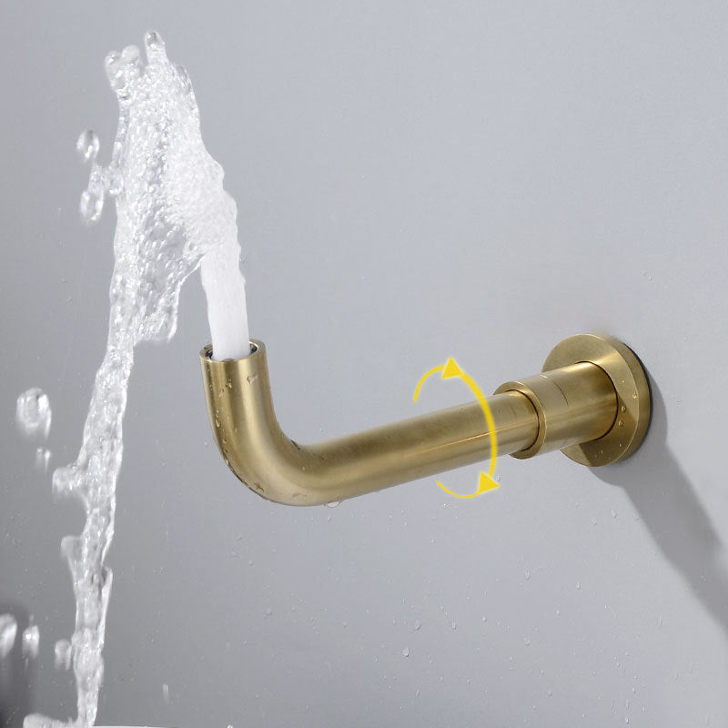 Cold and Hot Wall Mounted Bathtub Faucet Gold Finish Tub Faucet with Shower Head