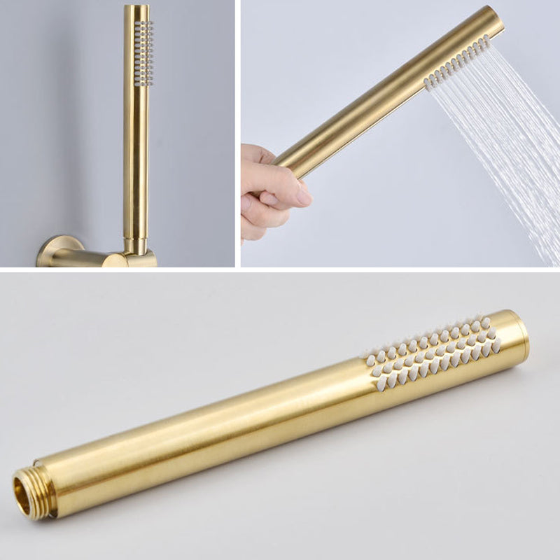 Cold and Hot Wall Mounted Bathtub Faucet Gold Finish Tub Faucet with Shower Head