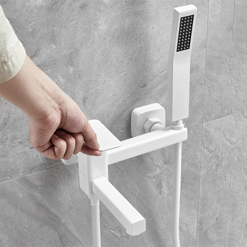 Modern Wall Mounted Metal Tub Filler Low Arc Swivel Bathroom Faucet
