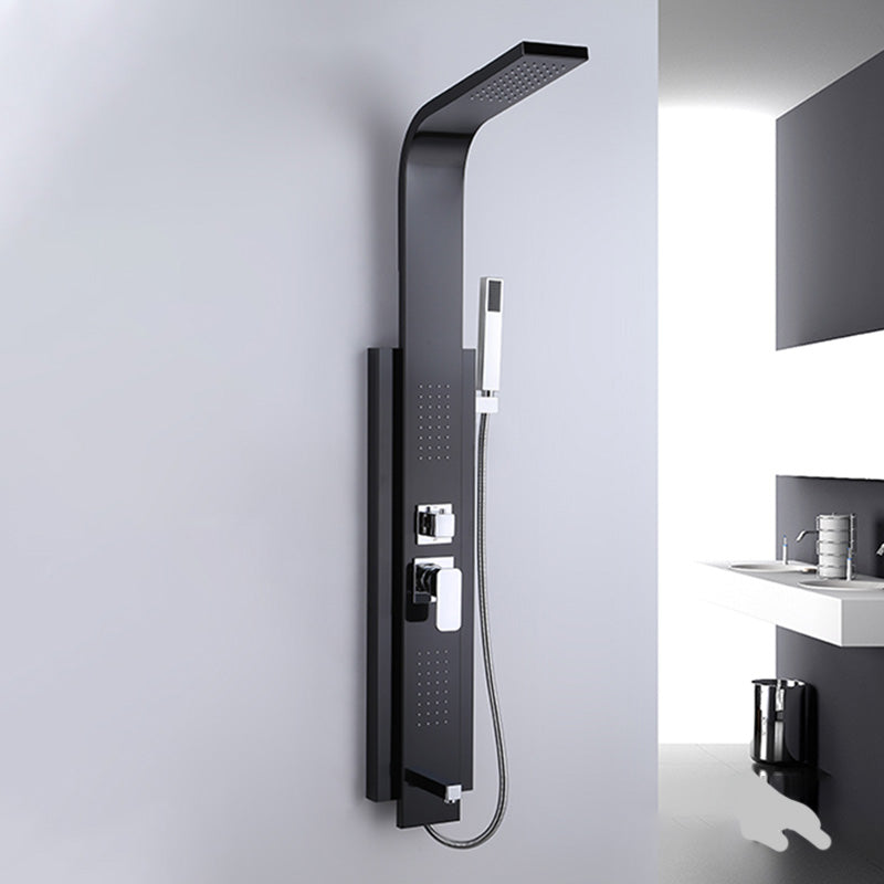 Contemporary Shower System Slide Bar Dual Shower Head Thermostatic Wall Mounted Shower Set