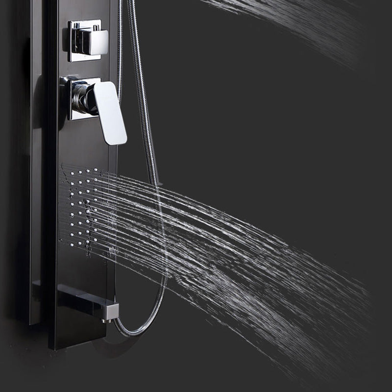 Contemporary Shower System Slide Bar Dual Shower Head Thermostatic Wall Mounted Shower Set