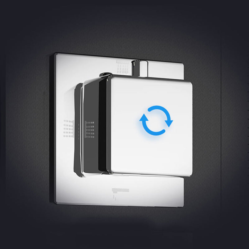 Contemporary Shower System Slide Bar Dual Shower Head Thermostatic Wall Mounted Shower Set