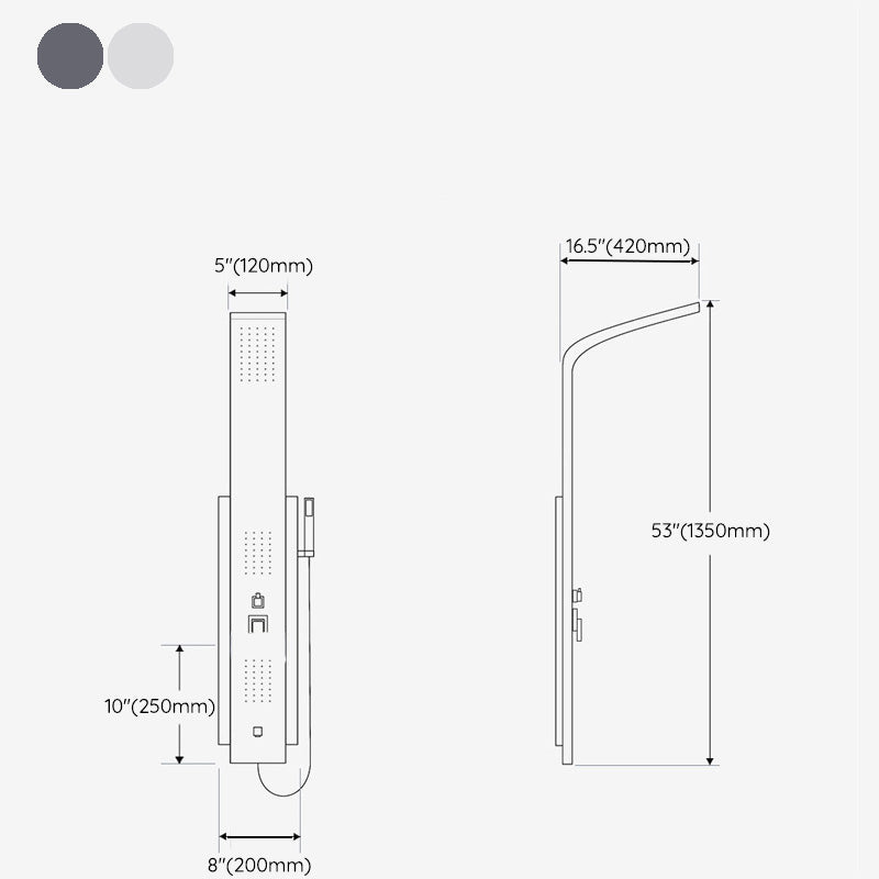 Contemporary Shower System Slide Bar Dual Shower Head Thermostatic Wall Mounted Shower Set