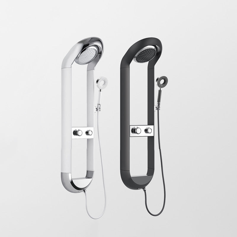 Modern Shower Set Dual Shower Head Slide Bar Thermostatic Wall Mounted Shower System