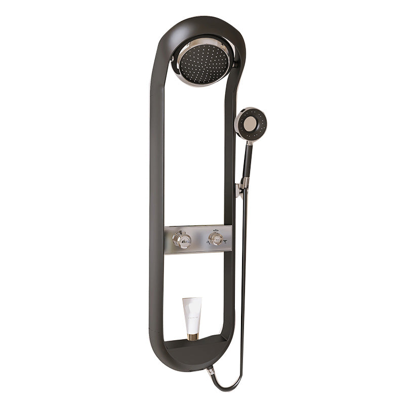 Modern Shower Set Dual Shower Head Slide Bar Thermostatic Wall Mounted Shower System