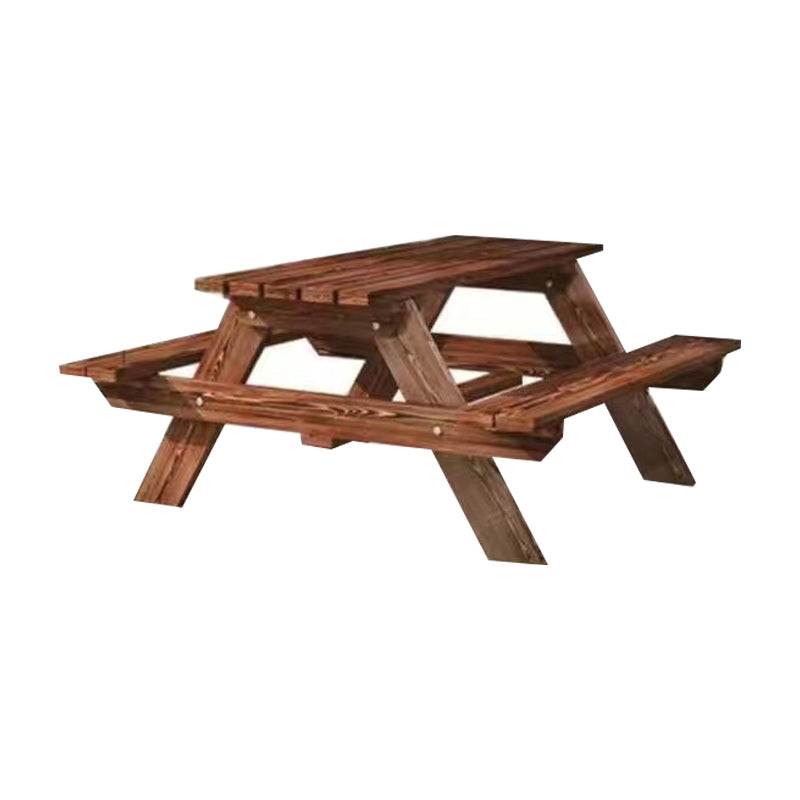 Farmhouse Style Patio Table Outdoor Rectangular Wooden Camping Table