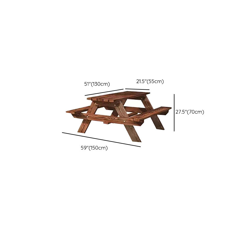 Farmhouse Style Patio Table Outdoor Rectangular Wooden Camping Table