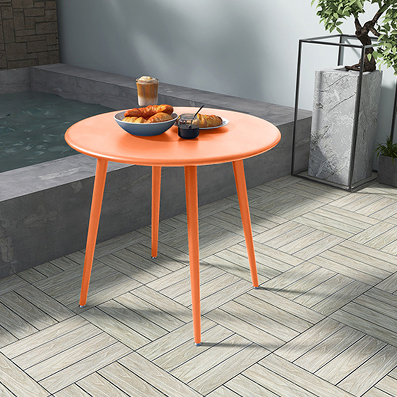 Metal Patio Table Industrial Style Outdoor Patio Dining Table