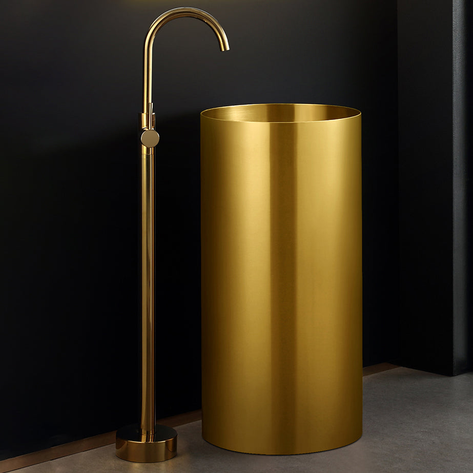 Modern Pedestal Bathroom Sink Round Pedestal Bathroom Sink with Faucet