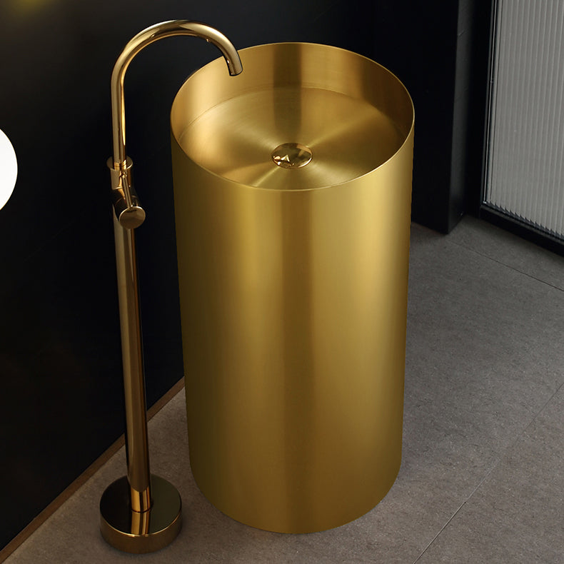 Modern Pedestal Bathroom Sink Round Pedestal Bathroom Sink with Faucet