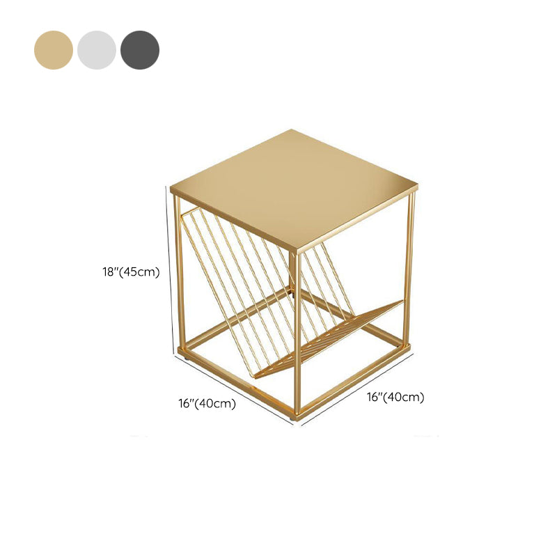 1 Shelf Metal Nightstand Industrial Open Storage Night Table ,19.7" Tall