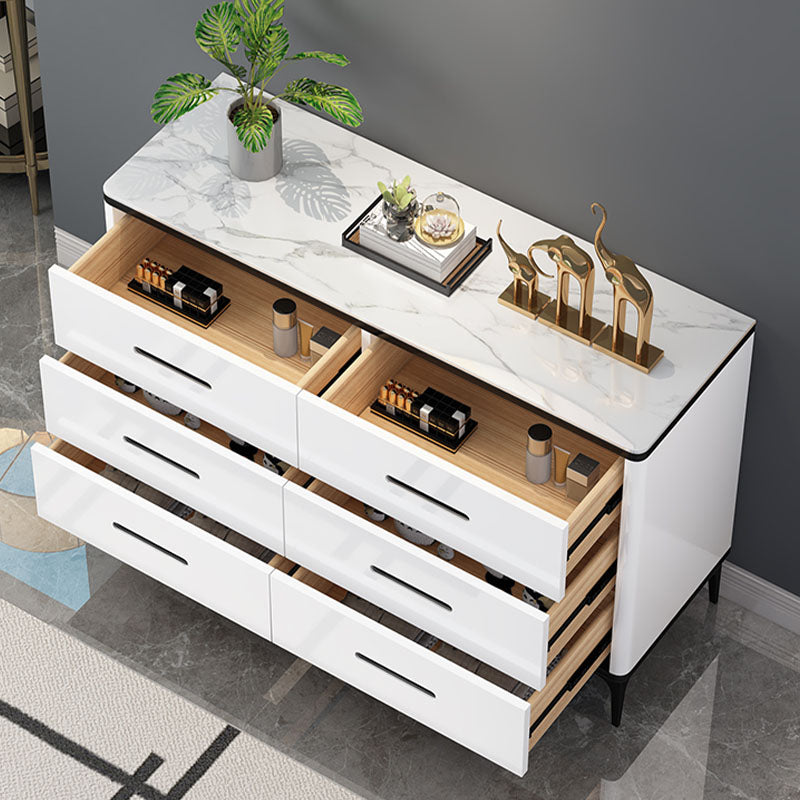 Contemporary Storage Chest Bedroom Stone Chest with Black Legs