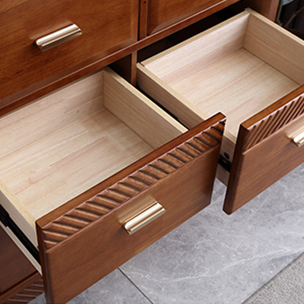 Glam Rubber Wood Storage Chest Home Horizontal Chest with 9 Drawers