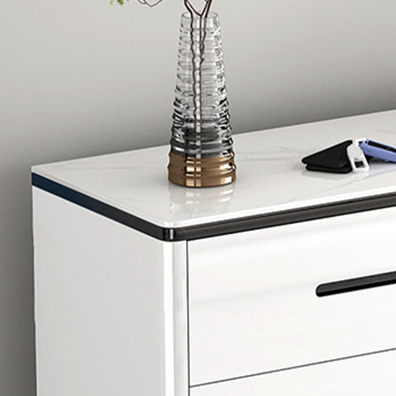 Contemporary Bedroom Storage Chest Stone White Chest with Drawers