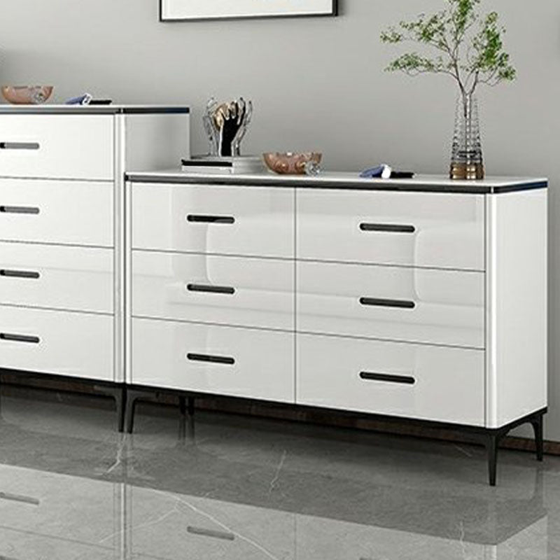 Contemporary Bedroom Storage Chest Stone White Chest with Drawers