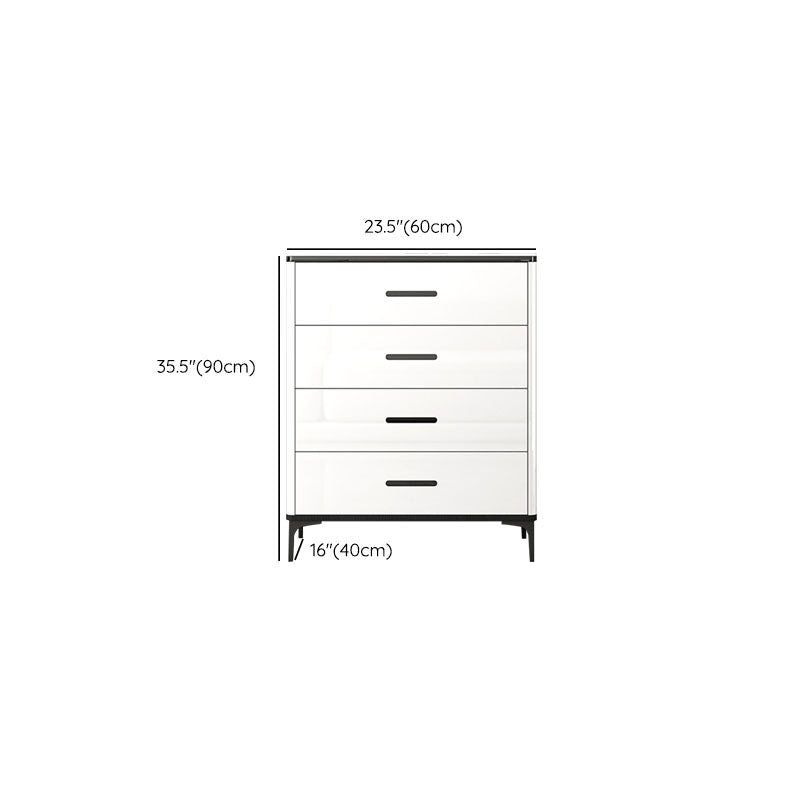 Contemporary Bedroom Storage Chest Stone White Chest with Drawers