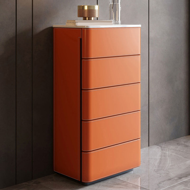 Contemporary Stone Bedroom Storage Chest Vertical Chest with Drawers