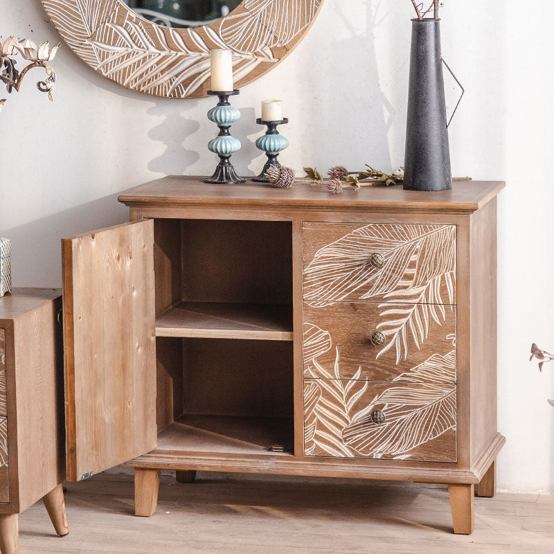 Modern Style Dresser Solid Wood Storage Chest with Drawers for Home