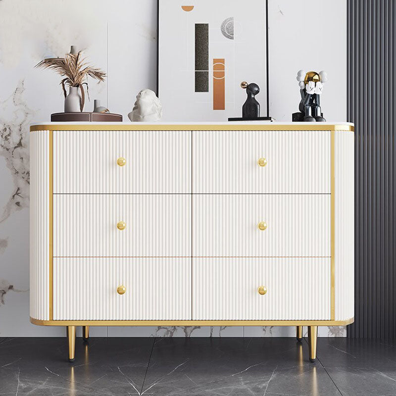 Glam Bedroom Chest Stone 16"Wide Storage Chest with Metal Legs